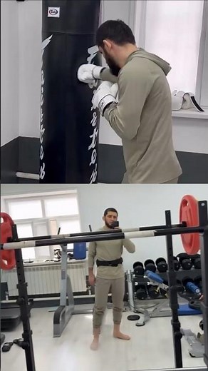 Islam Makhachev's punching bag drill amid hand injury