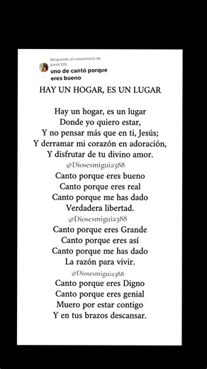 Canto cristiano: Respuesta a @pauli.120 - Canto Porque Eres Bueno