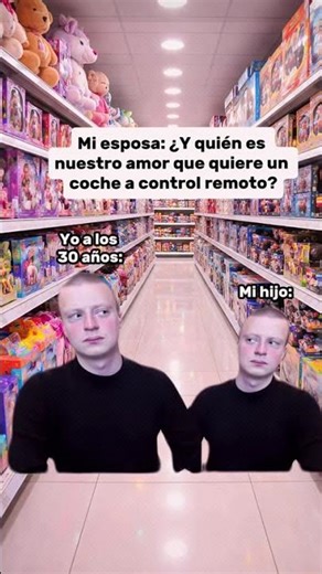 Papá e hijo eligiendo el mismo juguete 👀🚗