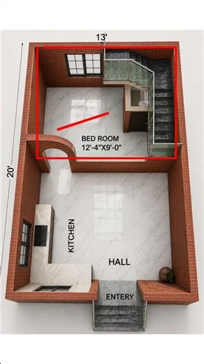 13x20 House Plan | 1 BHK Small House Design | Low Budget Modern Home Plan | 3D House Design 13x20