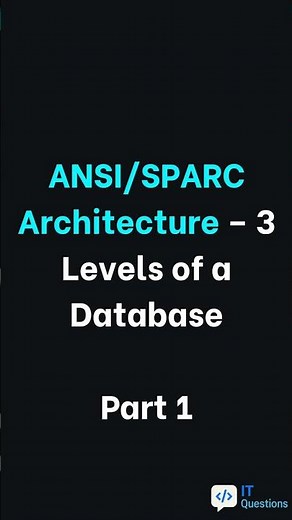 What Is the ANSI/SPARC Architecture? (Part 1) #shorts