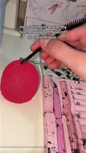 me realizing i can use my brother popped NeeDoh as eyelash glue..