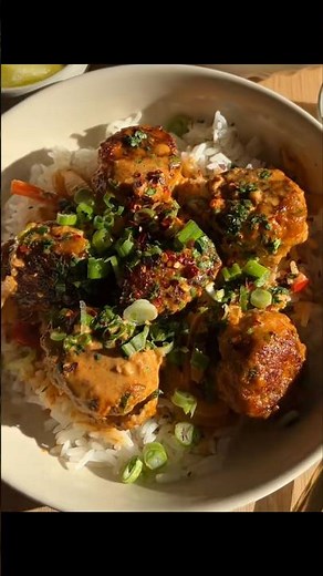 Thai chicken meatballs! #recipe #food