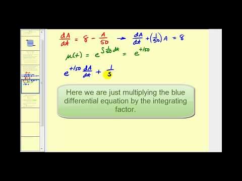 Applications of First Order Differential Equations - Mixing Concentrations