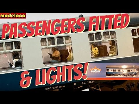 Bachmann MK1 Fitted PASSENGER Coaches Hornby Couplings & Lights To NEW Blue & Grey Branchline | ml55
