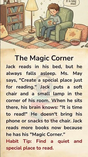 Create Your Own "Magic Corner" for Better Focus 🛋️ How to Build a Reading Habit 📚 | Easy English