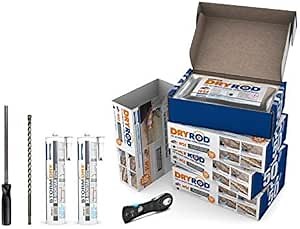 Damp Proofing Rods DPC Kit: Treats 79ft (9" Wall) - 20+ Years DIY Rising Damp Treatment