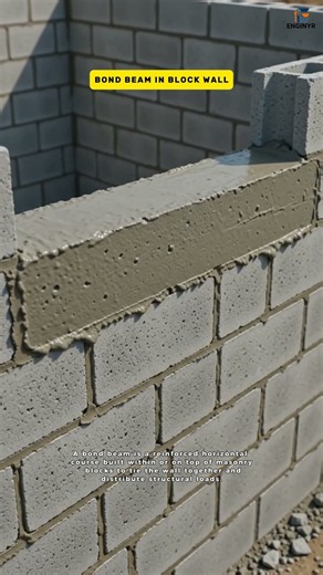 Bond Beam in Block Walls Explained | Reinforcement, Load Distribution & Wall Stability #BondBeam