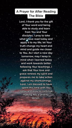 A PRAYER FOR AFTER READING THE BIBLE❤️ “Blessed rather are those who hear the word of God and keep it!” (Luke 11:28) #foryou #fyp #christian
