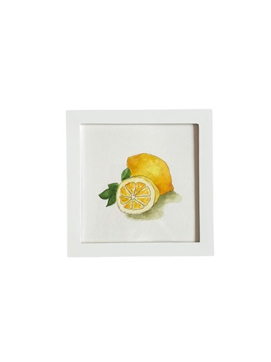 Original Watercolor Lemon Painting – Small Kitchen Botanical Artwork (6x6 Inch) - Etsy