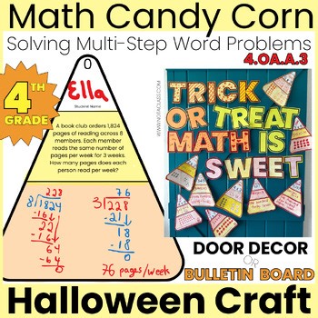 4th Grade Math Activity Candy Corn Halloween Bulletin Board Craft Word Problems