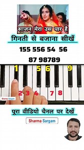 58K views · 7.4K reactions | How To Play Sajan Mera Us Paar Hai Piano Tutorial With Notes Sharma Sargam | How To Play Piano  Follow me for more videos . . . . . . . #piano #sajanmerauspaarhai #pianocover #instagram #songs #sharmasargam88 #pianoplayer #pianolessons | Sharma Sargam | Facebook