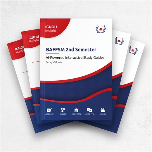 IGNOU BAFFSM 2nd Semester AI-Powered Interactive Study Guides : Set of 4 books including BFOC-101, BEVAE-181, BEDSV-101, BECS-184 or BPAS-184 or BCOS-185 or BCOS-186 | IGNOU Study Guide, Help Book, Previous Solved Question Papers | IGNOU Help Center