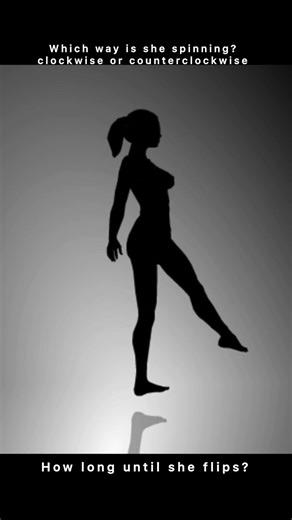 Clockwise or Counter-clockwise? 👇Spinning Dancer (Silhouette Illusion)