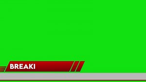 Download 4K animation of modern cable TV news broadcast with breaking news with lower third on a green screen background including blank text box and seamless looping in red. for free