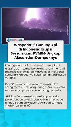 ALERT! 6 Volcanoes in Indonesia Erupt Simultaneously, PVMBG Reveals Reasons and Impacts
