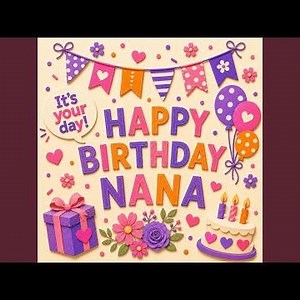 Happy Birthday Nana Stars and Flowers (Country pop glow)