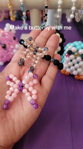 Make a #butterfly with me! #beadedjewelry #beads #tutorial #howdidido #diy #jewelry #mom #hobby #bracelet #craftingtiktok #follow