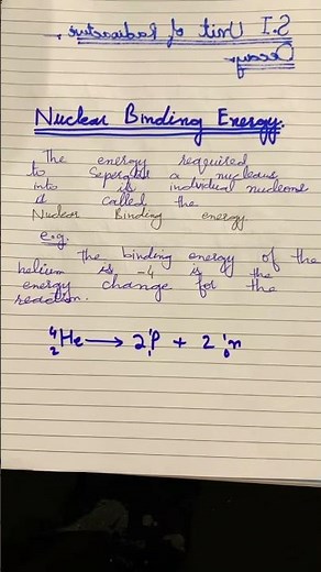 Nuclear Binding Energy with example