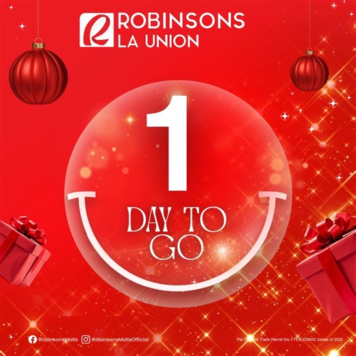 🎅 Just 1 more sleep! Shop, save, and spread the Christmas cheer starting tomorrow! 🎄✨ 🛍️ #PreHolidaySale2025 #RobinsonsMalls #HolidayDeals #OurFavoritePlace🎅 | Robinsons La Union