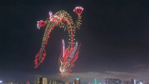 Un dragon volant avec des drones