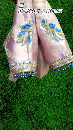 Peacock Feather Designs in Aari Work #aariwork #peacock #shorts