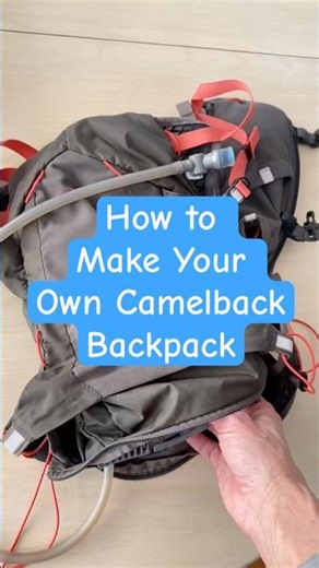 Use a thrifted/ recycled bag to make your own Camelbak style backpack. #upcycling #thrift #camelbak