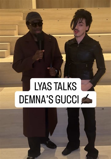 We ran into @lyas who gave us his thoughts on Demna’s ​@Gucci prior to the Gucci FW26 Primavera fashion show. #gucci #lyas #demna #gucciprimavera #fashion