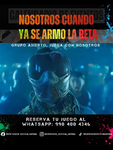 ¡Nosotros cuando ya se armó la reta mensual! Invitamos nuevos jugadores a ser parte del equipo y de la comunidad, únanse a nosotros en esta primera reta mensual para experimentar una partida llena de acción! 💥 📅 Sábado 31 de Enero 📍 Drop Shock Gotcha Mérida 🕣 9:00 AM 🫟¡Más retas por venir! 📲 Reserva tu juego en WhatsApp: 990 400 4346 #gotcha #gotchamerida #DropshockGotcha #planconamigos #ComunidadDeportiva