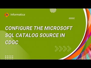 315. How to Configure the Microsoft SQL Catalog Source in CDGC