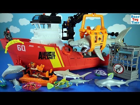 Animal Planet Deep Sea Animals Shark Toys Playset For Kids - Learn Animal Names Video
