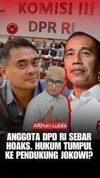 DPD RI Member Spreads Hoax. Is the Law Biased Toward Jokowi Supporters?