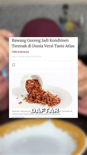 Dunia akhirnya sadar betapa OP-nya bawang goreng. 🧅🔥