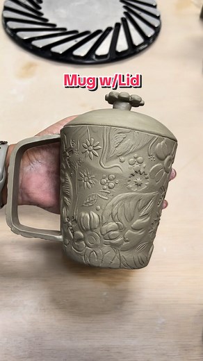 Hand Building a Textured Clay Mug with Lid