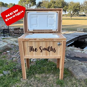 Personalized 48 Qt Wood Cooler. Excellent Patio Accessory Item! NEW DESIGN - Etsy