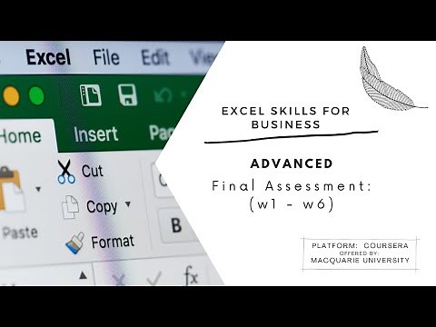 Excel Skills for Business Advanced ǀǀ Final assessment w1 - w6 ǀǀ Macquarie University