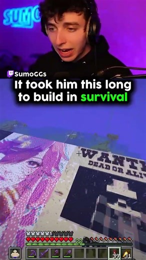 It took him this long to build in SURVIVAL...