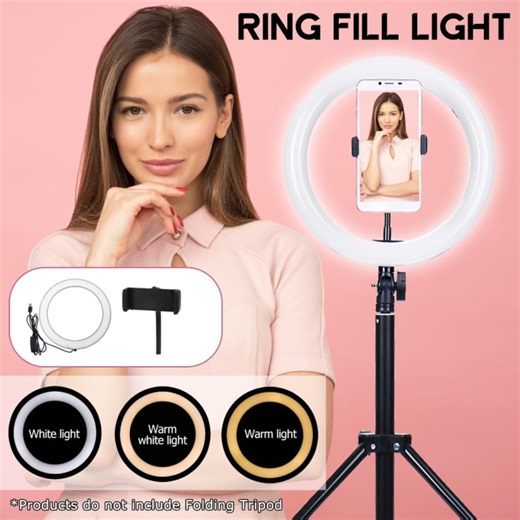 26CM/10'' LED Ring Light (Not Stand) 24W Dimmable USB Full Ring Light with Phone Holder Bracket Fill Lamp Photography Self-timer Video Ring Light 2700-5500K Color Temperature Band(No Included Tripod) | Lazada PH