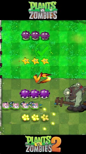 PvZ 1 Vs PvZ 2 - Cattail Plant Team Vs Gargantuar Zombie Team #pvz #pvz2 #shorts