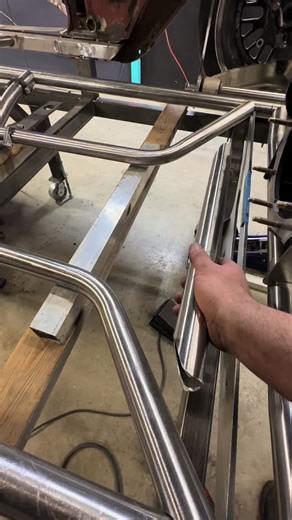 Progress on the #awd #elcamino . Tube chassis sunframe and frs have been mounted. Now its time to connect all the pieces! #carsoftiktok #car #racing #tubechassis #wild #carswithoutlimits #welding #design