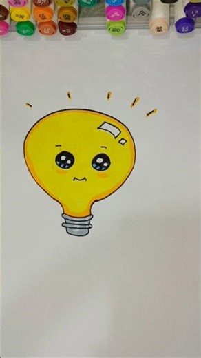 Easy Bulb Drawing! How to draw bulb#stepbystep#viral#shortsvideo#youtubeshorts