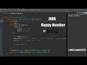 HappyNumber in Tamil|Java| Numberprograms | Eclipse Environment #code #java #javatamil #programming