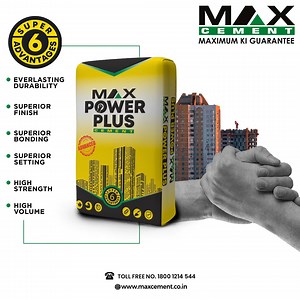 The production of Max Power Plus using Extra Advance Technology cement comes with Super 6 advantages, that will help you build your dream home. Visit our website - www.maxcement.co.in Call us at - 1800 1214 544 #BuildingStrong #SolidFoundations #CementingExcellence #ConcreteConstruction #BuildingWithCement #BuildingWithMaxCement #CementProjects #CementTechnology #Structures #BuildingStrong #BuildingNorthEast #MaxCement #NorthEast #Cement | MAX CEMENT