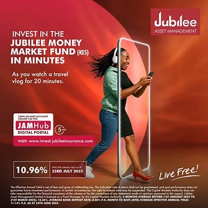 Thanks to JAMHUB digital portal, you can now invest in the Jubilee Money Market Fund (KES) in just 5 minutes, no paperwork, no lines, no stress. Just smart investing on the go. ✅ Open an MMF account from your phone in under 5 minutes ✅ Have a real-time view of your investment, anytime ✅ Watch your cash work while you’re on the move Get started today and open an MMF account online by visiting: invest.jubileeinsurance.com. #GetThereQuicker. #JubileeAssetManagement #WealthGrowth #SmartInvesting | J