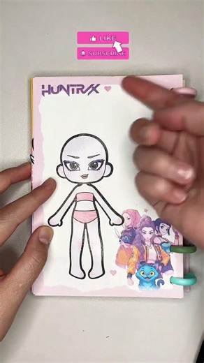 ZOEY Glow Up 🖤 K-Pop Demon Hunters Chibi Sticker Doll ✨ #hunterxhunter #zoeymeng #diy #craft