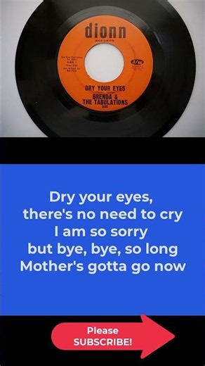 Song of the Day: DRY YOUR EYES Brenda & The Tabulations 1967