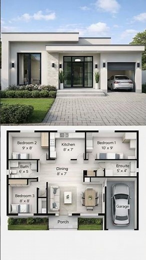 Voici un Rez-de-chaussée très simple et architectural moderne