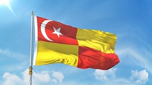 Cinematic Waving Fluttering Flag of Selangor, Malaysia