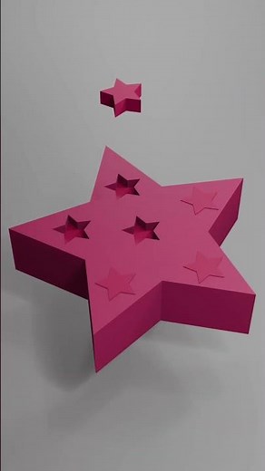 Satisfying 3D Loop | Falling Stars Filling a Bigger Star in Blender Animation #3dart #animation