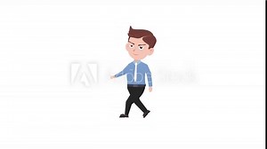 Cartoon character walking and dancing reaction background and 2d animation 4k, cartoon man, businessman, animated boy dance and walks